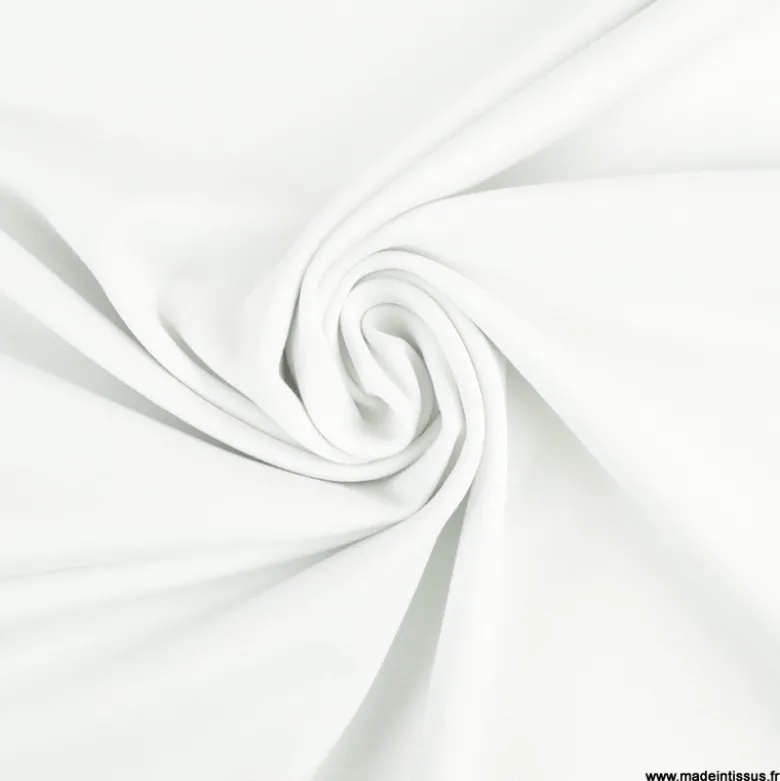 Tissu Jersey milano uni coloris blanc - OEKO TEX