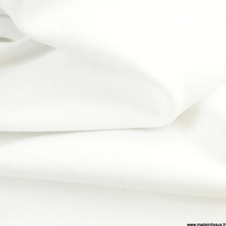 Tissu Jersey milano uni coloris blanc - OEKO TEX