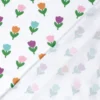 Tissu jersey motif Tulipes fond blanc - OEKO TEX