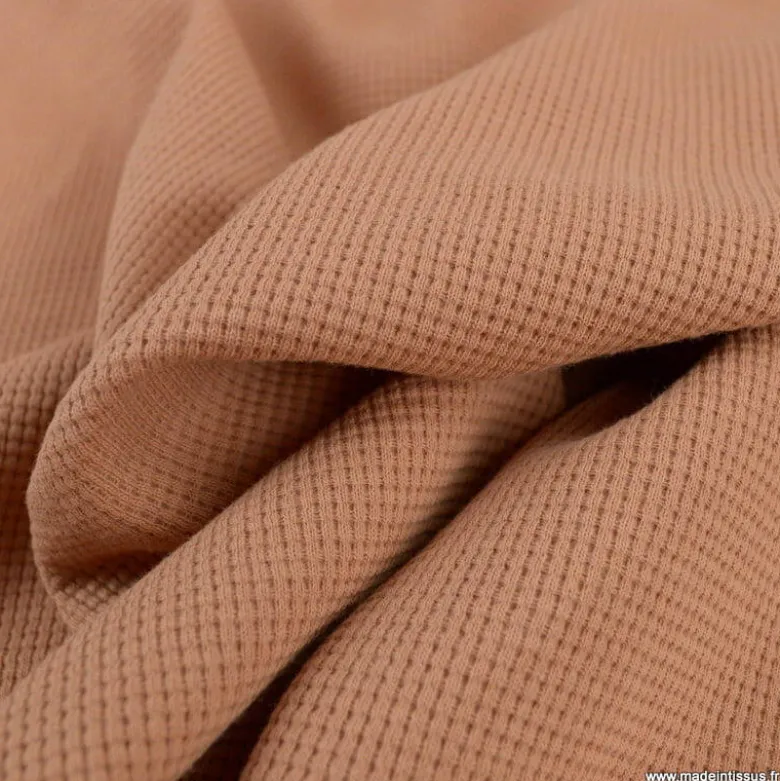 Tissu jersey nid d'abeille Cassonade - OEKO TEX