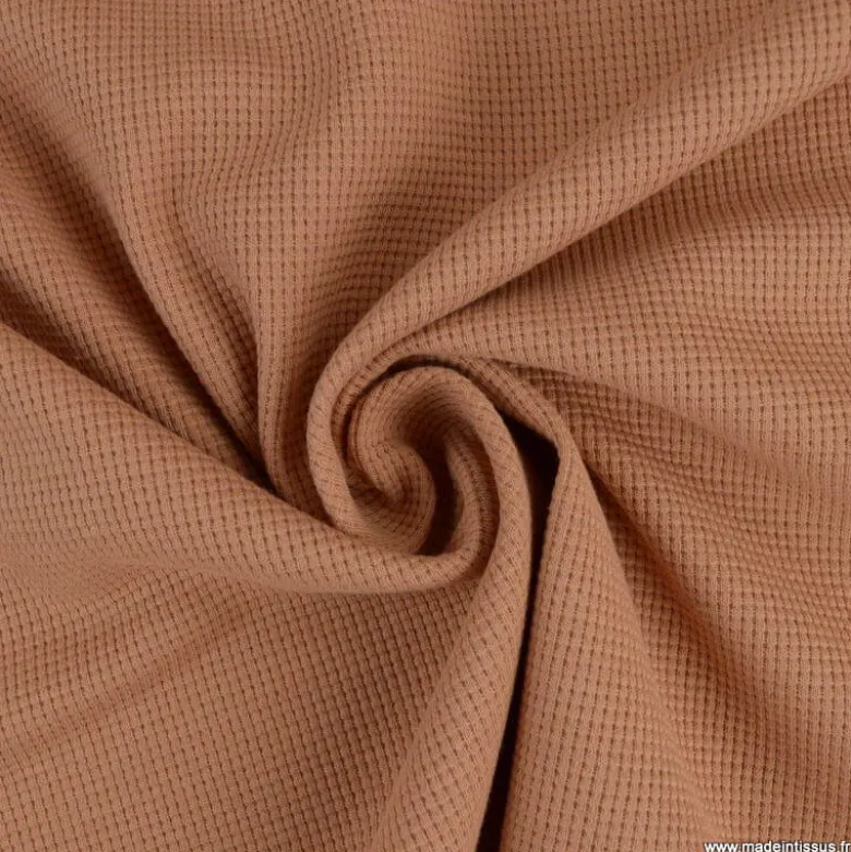 Tissu jersey nid d'abeille Cassonade - OEKO TEX