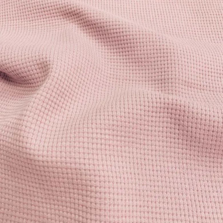 Tissu jersey nid d'abeille rose pétale - OEKO TEX