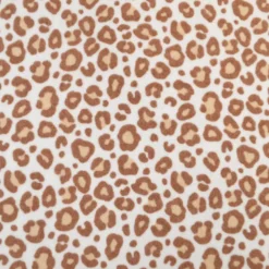 Tissu jersey éponge coton – Motif léopard fond blanc cassé - OEKO TEX