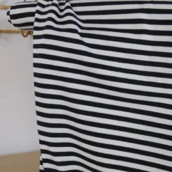 Tissu jersey à rayures larges type marinière Noir et blanc - OEKO TEX