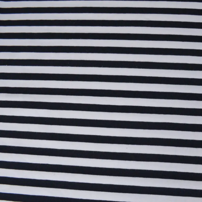 Tissu jersey à rayures larges type marinière Noir et blanc - OEKO TEX