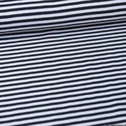Tissu jersey à rayurestype marinière noir et blanc - OEKO TEX