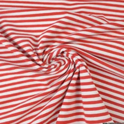 Tissu jersey à rayures type marinière Rouge et blanc - OEKO TEX