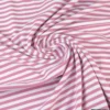 Tissu jersey à rayurestype marinière Vieux rose et blanc - OEKO TEX