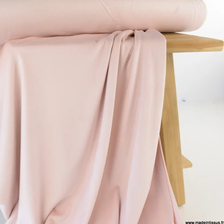 Tissu jersey velours Chilly ultra doux - Rose clair