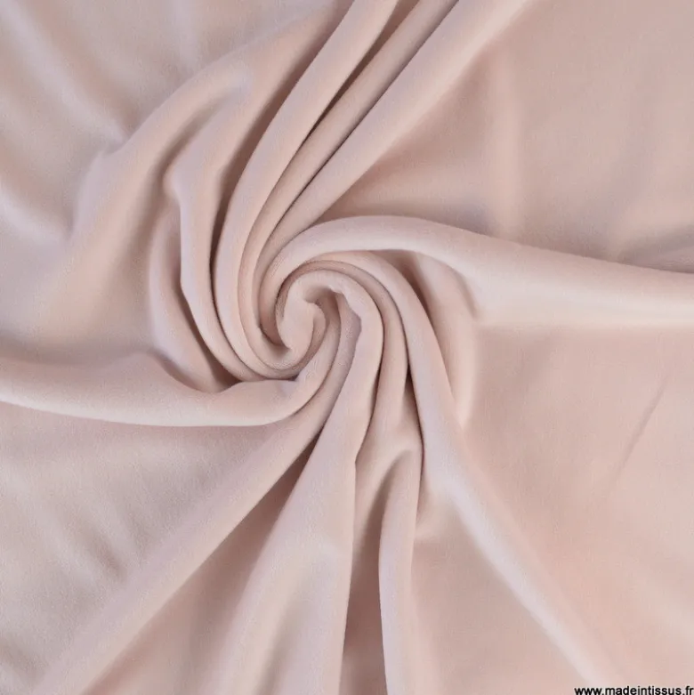 Tissu jersey velours Chilly ultra doux - Rose clair