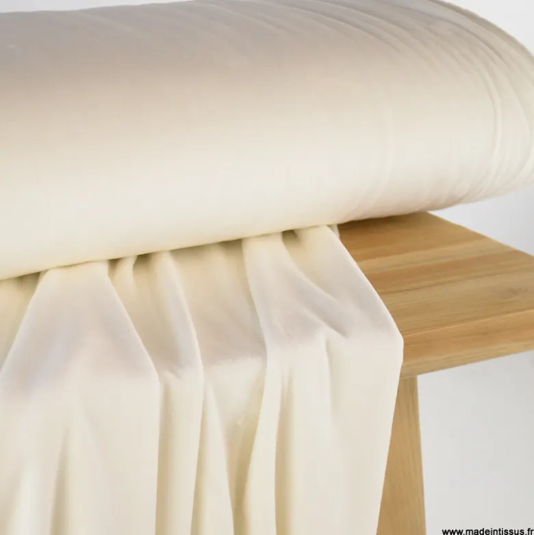 Tissu jersey velours Chilly ultra doux - Ecru