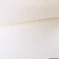 Tissu Lainage Bouclette blanc cassé