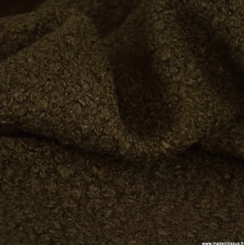 Tissu Lainage Bouclette - Chocolat