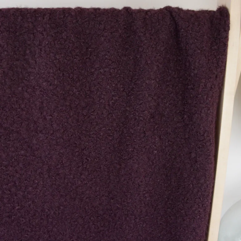 Tissu Lainage Bouclette - Lie de Vin