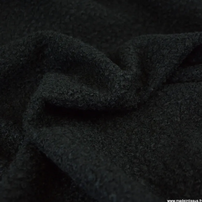 Tissu Lainage Bouclette - Noir