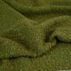 Tissu Lainage Bouclette - Vert kaki