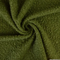 Tissu Lainage Bouclette - Vert kaki