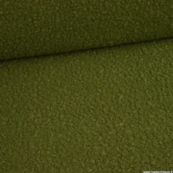 Tissu Lainage Bouclette - Vert kaki
