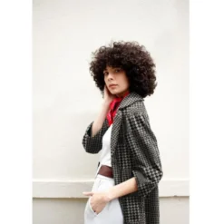 Tissu Lainage manteau pied de poule