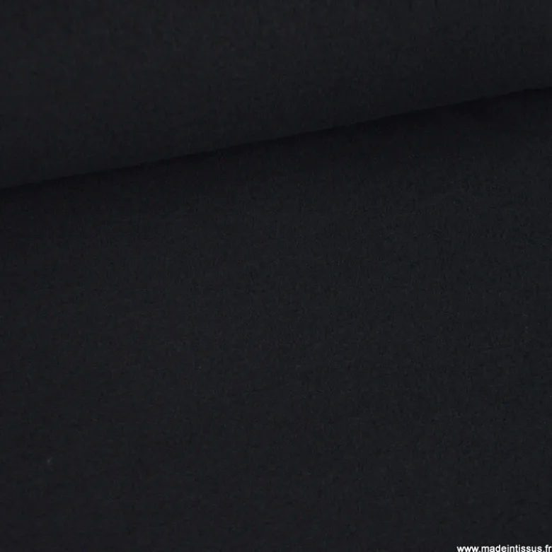 Tissu Laine bouillie 100% laine - coloris Noir