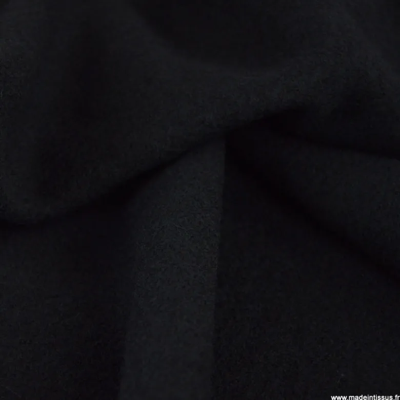 Tissu Laine bouillie 100% laine - coloris Noir