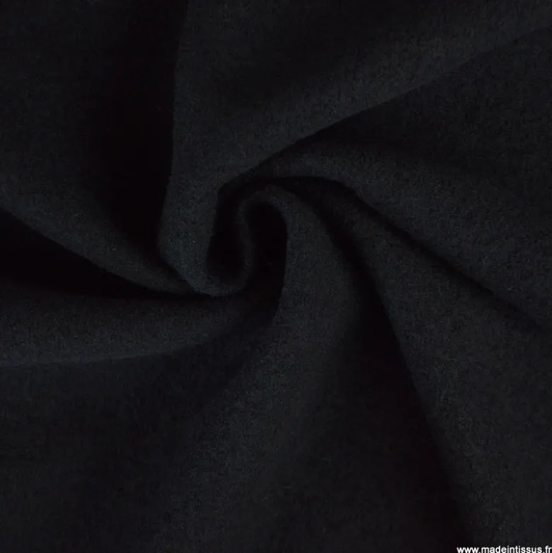 Tissu Laine bouillie 100% laine - coloris Noir