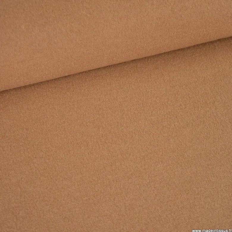 Tissu Laine bouillie 100% laine - coloris Camel