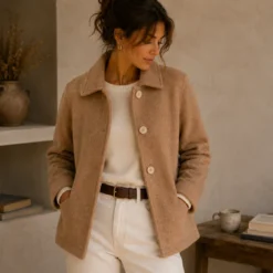 Tissu Laine bouillie 100% laine - coloris Camel
