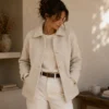 Tissu Laine bouillie 100% laine - coloris Sable clair mélangé