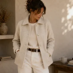 Tissu Laine bouillie 100% laine - coloris Sable clair mélangé