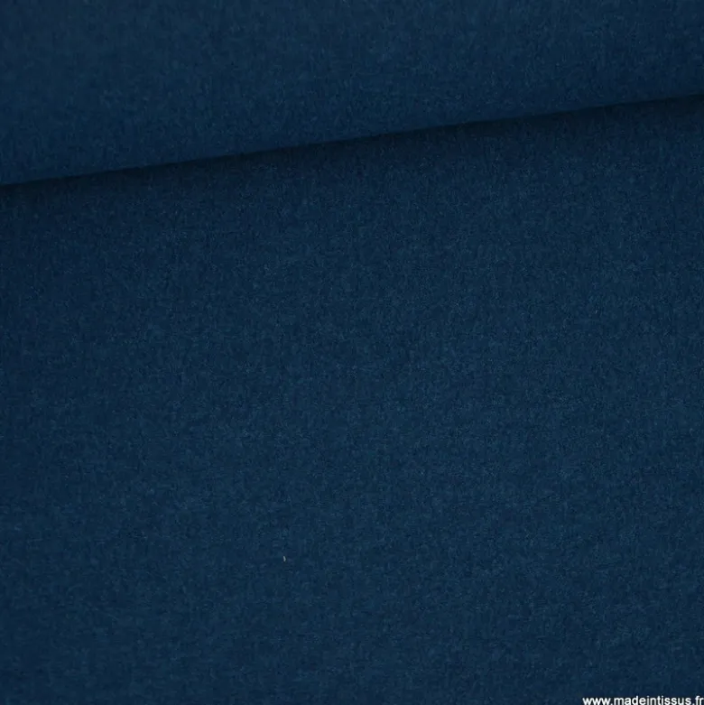 Tissu Laine bouillie 100% laine - coloris Pétrole foncé