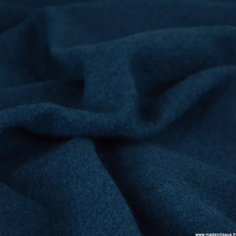 Tissu Laine bouillie 100% laine - coloris Pétrole foncé