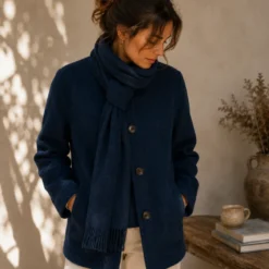 Tissu Laine bouillie 100% laine - coloris Pétrole foncé