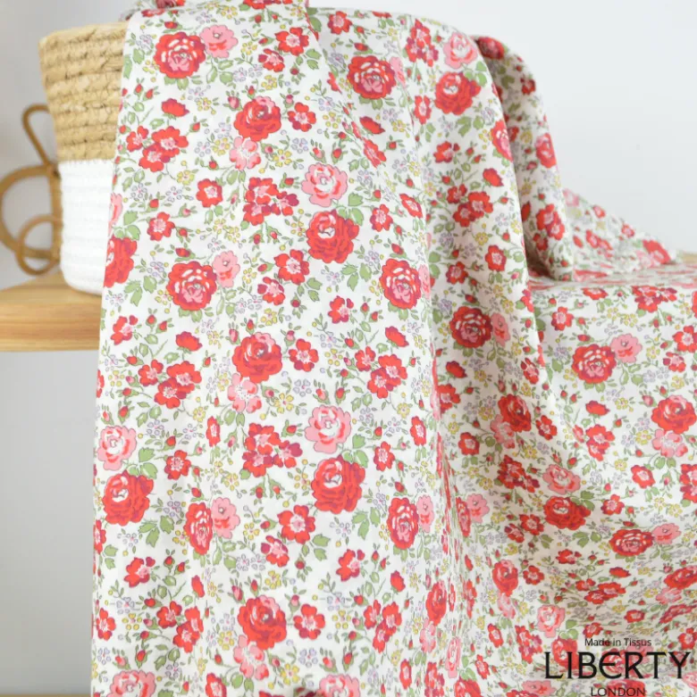 Tissu Liberty New Felicite F Cerise - OEKO TEX