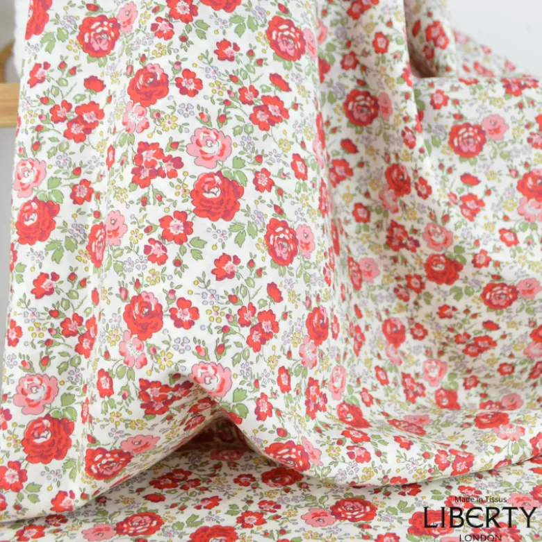 Tissu Liberty New Felicite F Cerise - OEKO TEX