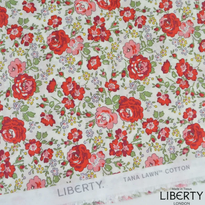 Tissu Liberty New Felicite F Cerise - OEKO TEX