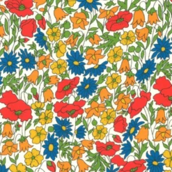 Tissu Liberty Poppy and Daisy Jaune, rouge et bleu - OEKO TEX