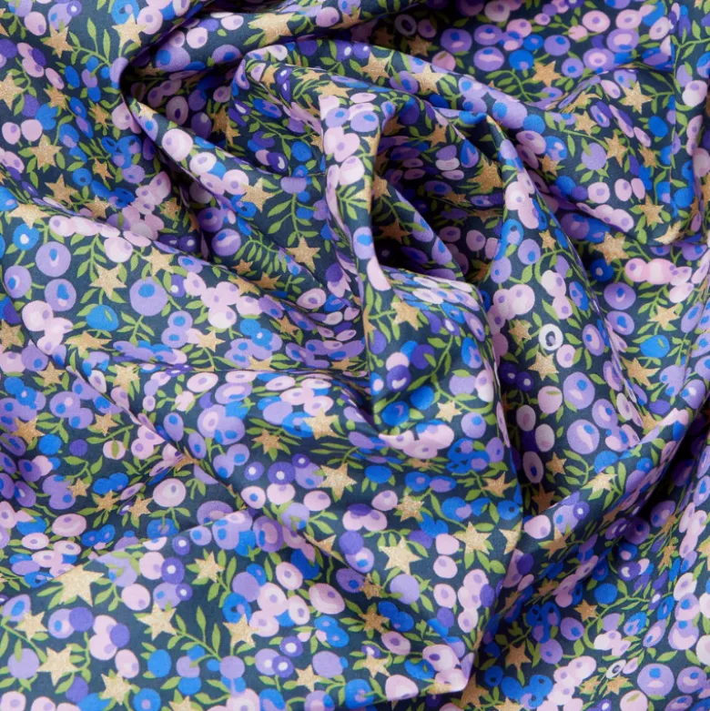 Tissu Liberty Wiltshire Star Myrtille et or - OEKO TEX