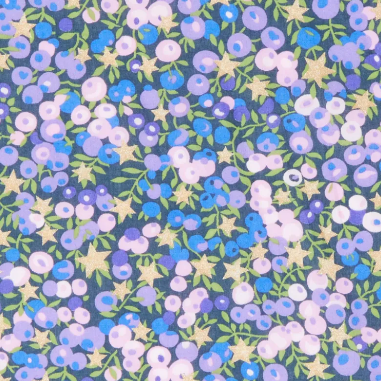 Tissu Liberty Wiltshire Star Myrtille et or - OEKO TEX