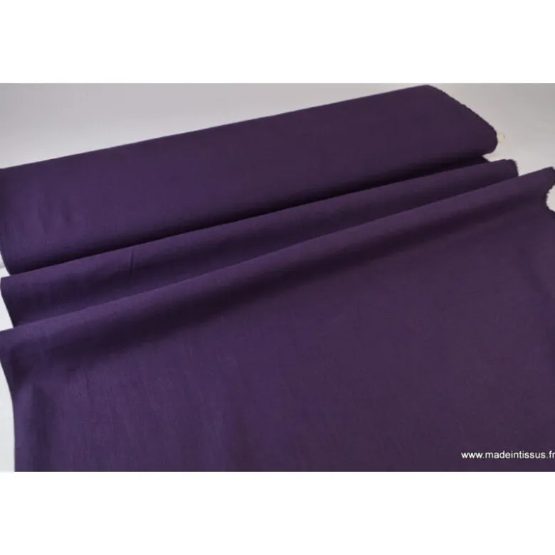 Tissu Lin Aubergine