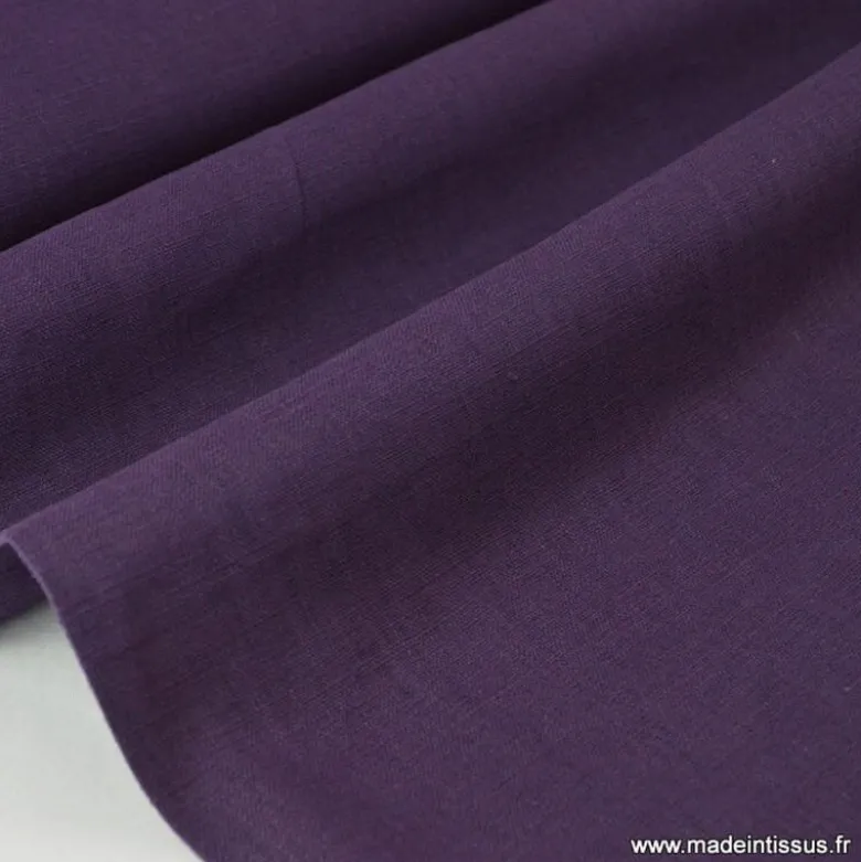 Tissu Lin Aubergine