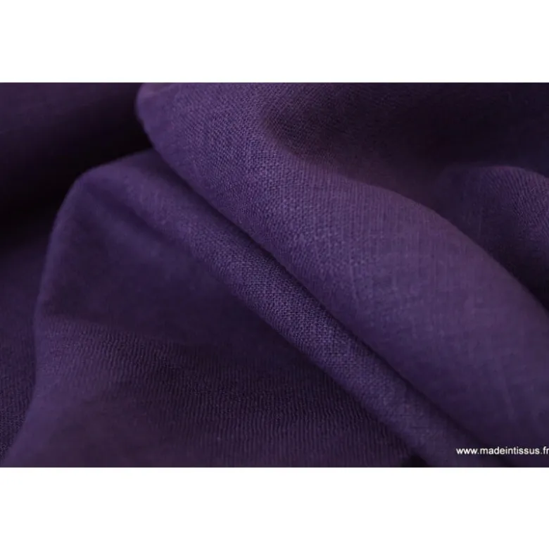 Tissu Lin Aubergine