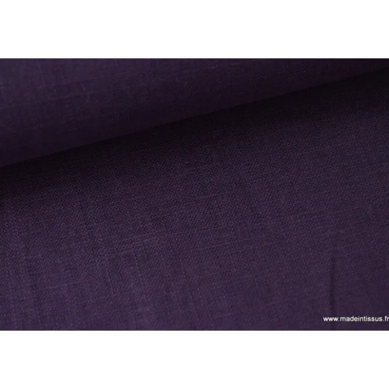 Tissu Lin Aubergine
