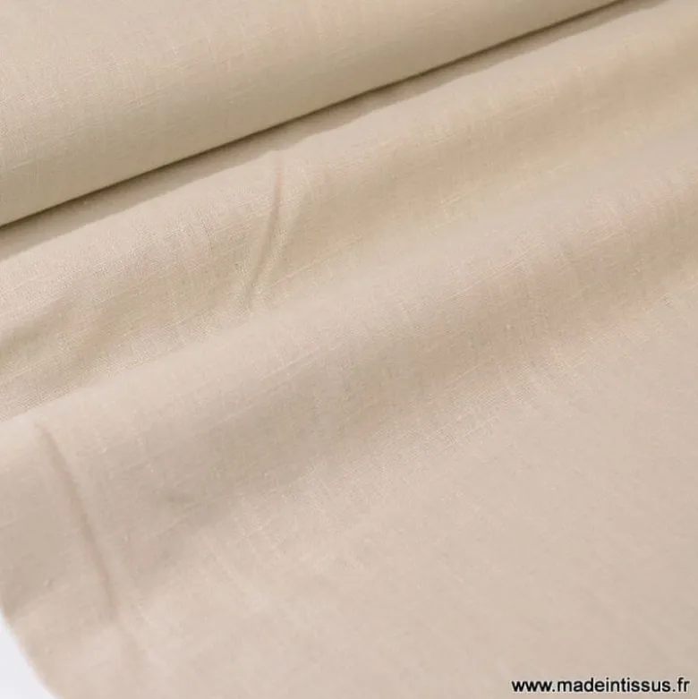 Tissu Lin BEIGE CLAIR