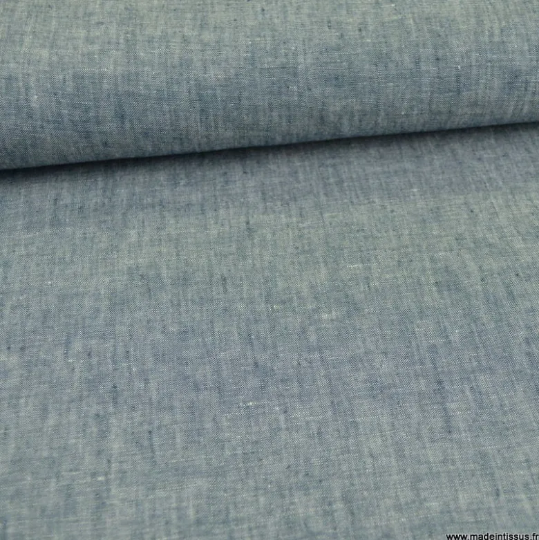 Tissu Lin chambray Georgio Marine