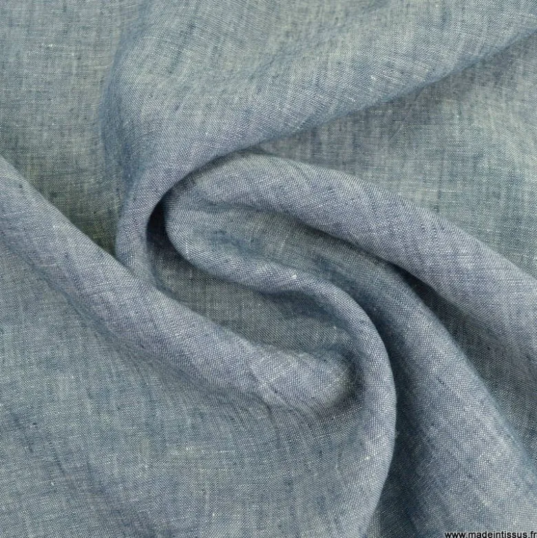 Tissu Lin chambray Georgio Marine