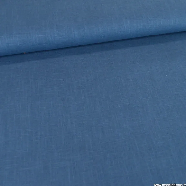 Tissu Lin coloris Bleu Denim