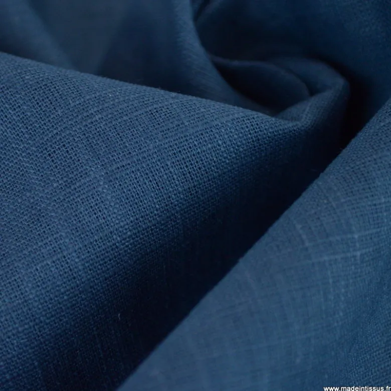Tissu Lin coloris Bleu Denim