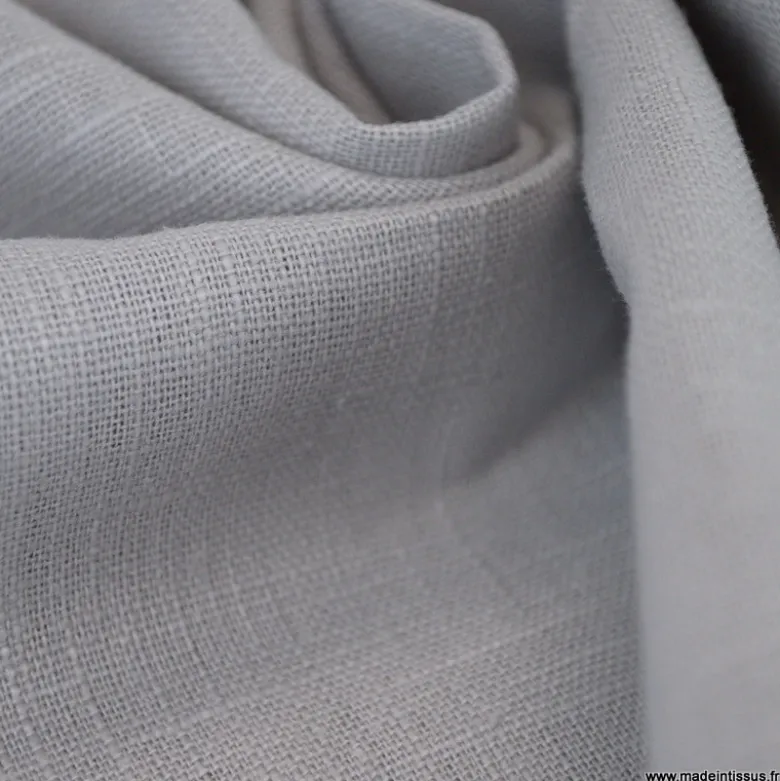 Tissu Lin coloris Gris moyen