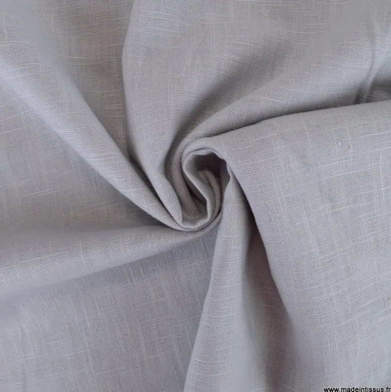 Tissu Lin coloris Gris moyen